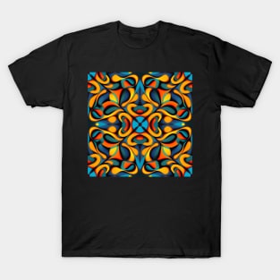 Groovy Fleur Retro Pattern T-Shirt